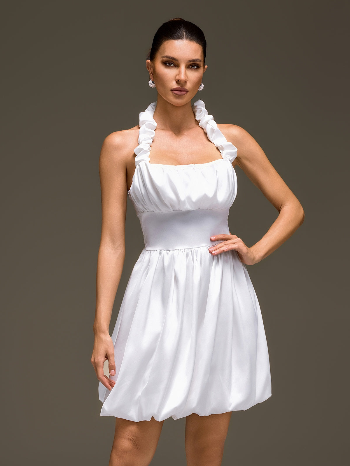 Rosstef Mini Etiketli Ruched Gown