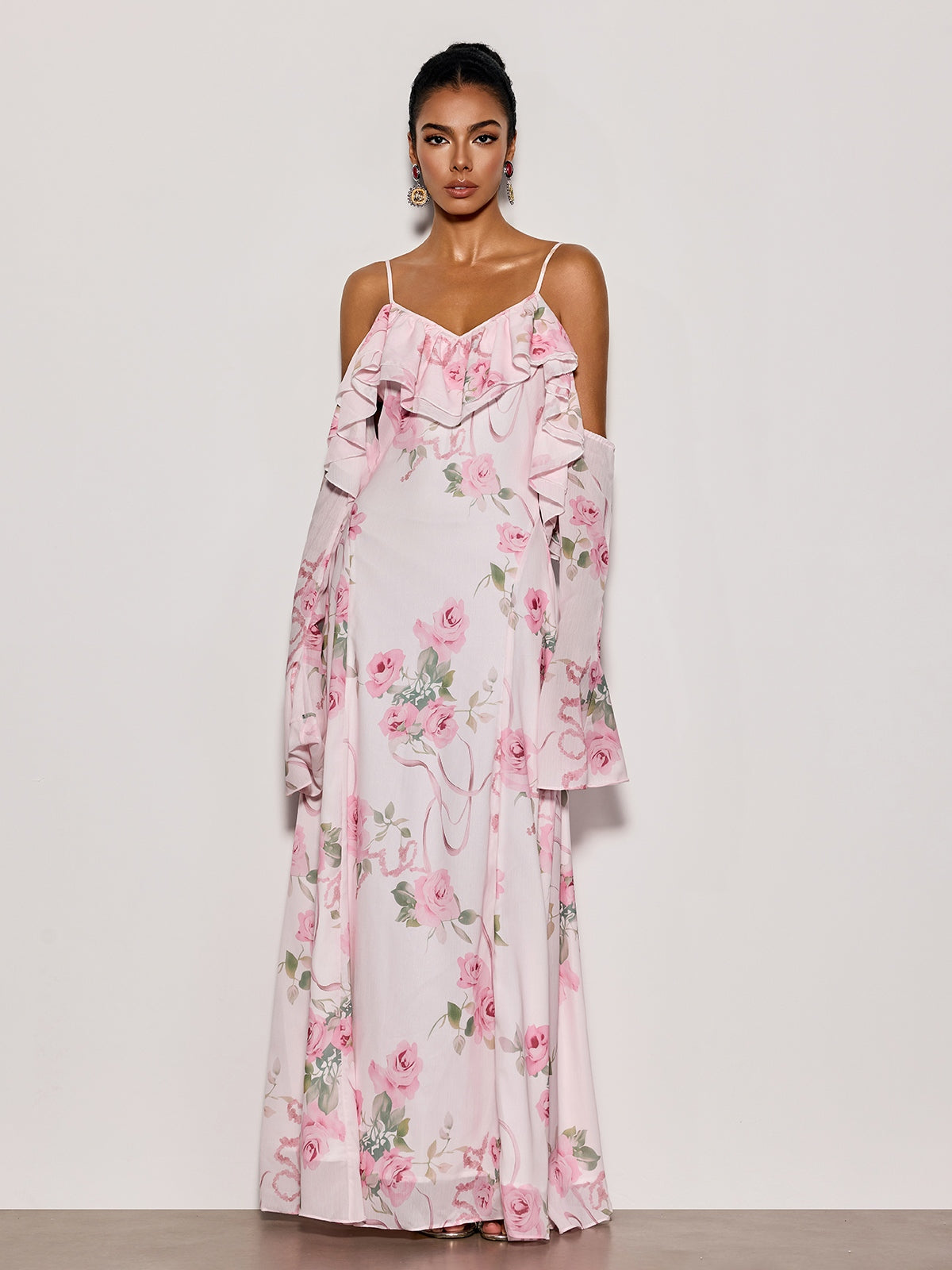 Nostel Spaghetti Floral Maxi Dress