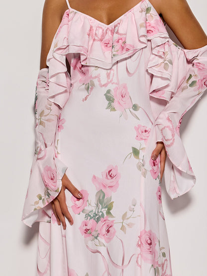 Nostel Spaghetti Floral Maxi Dress