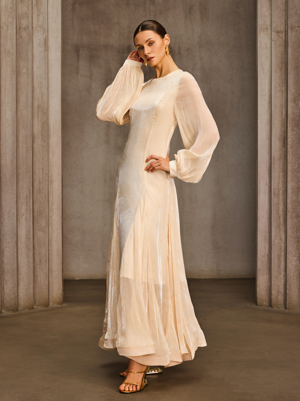 Nytheris Balloon Sleeve Maxi Dress