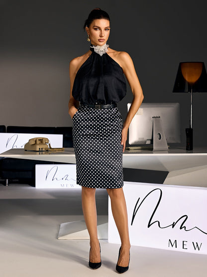 Orvexal Dot Split Skirt