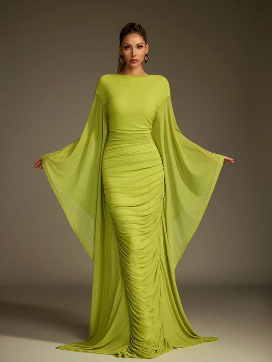 Rosstef Paelyra Uzun Kollu Ruched Ayrık Maxi Gown