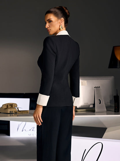 Parevix Plunge Neck Blazer