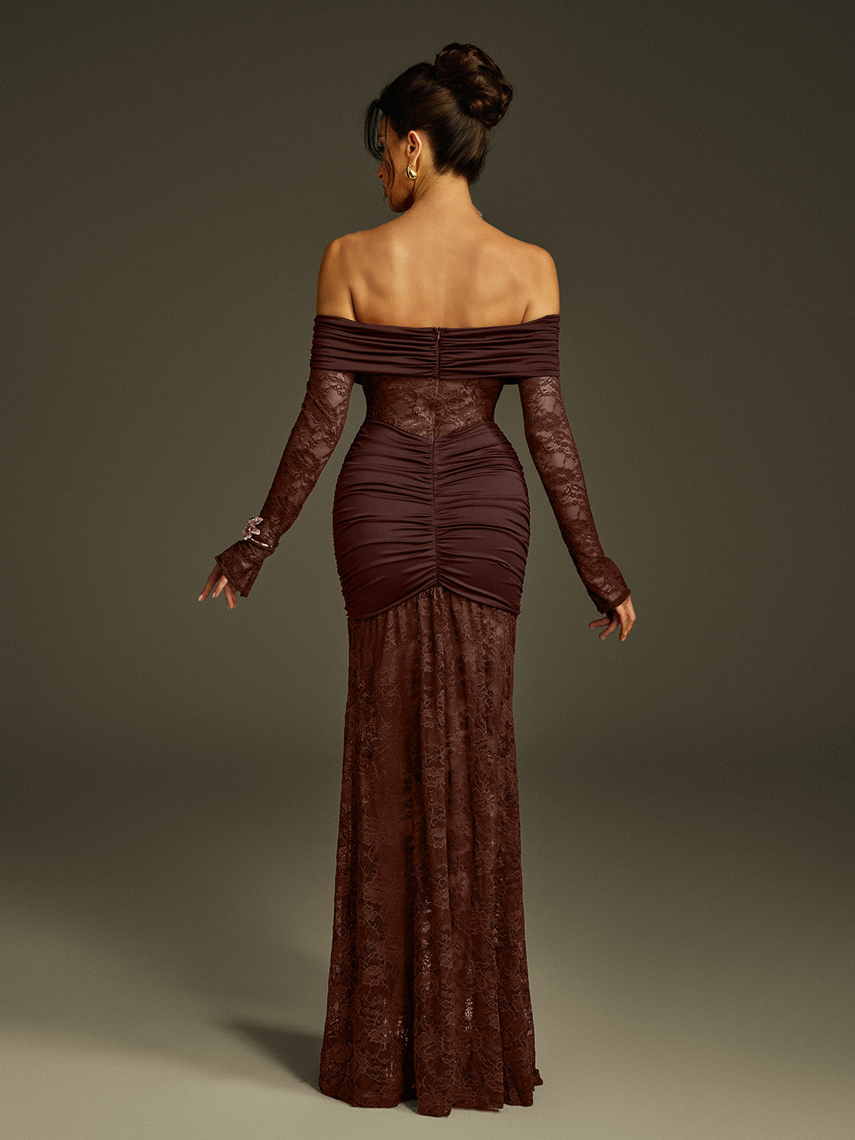 Poseidon Off Shoulder Lace Maxi Dress