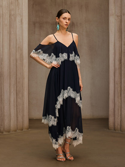 Praxoryn Spaghetti Lace Maxi Dress