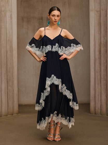 Praxoryn Spaghetti Lace Maxi Dress
