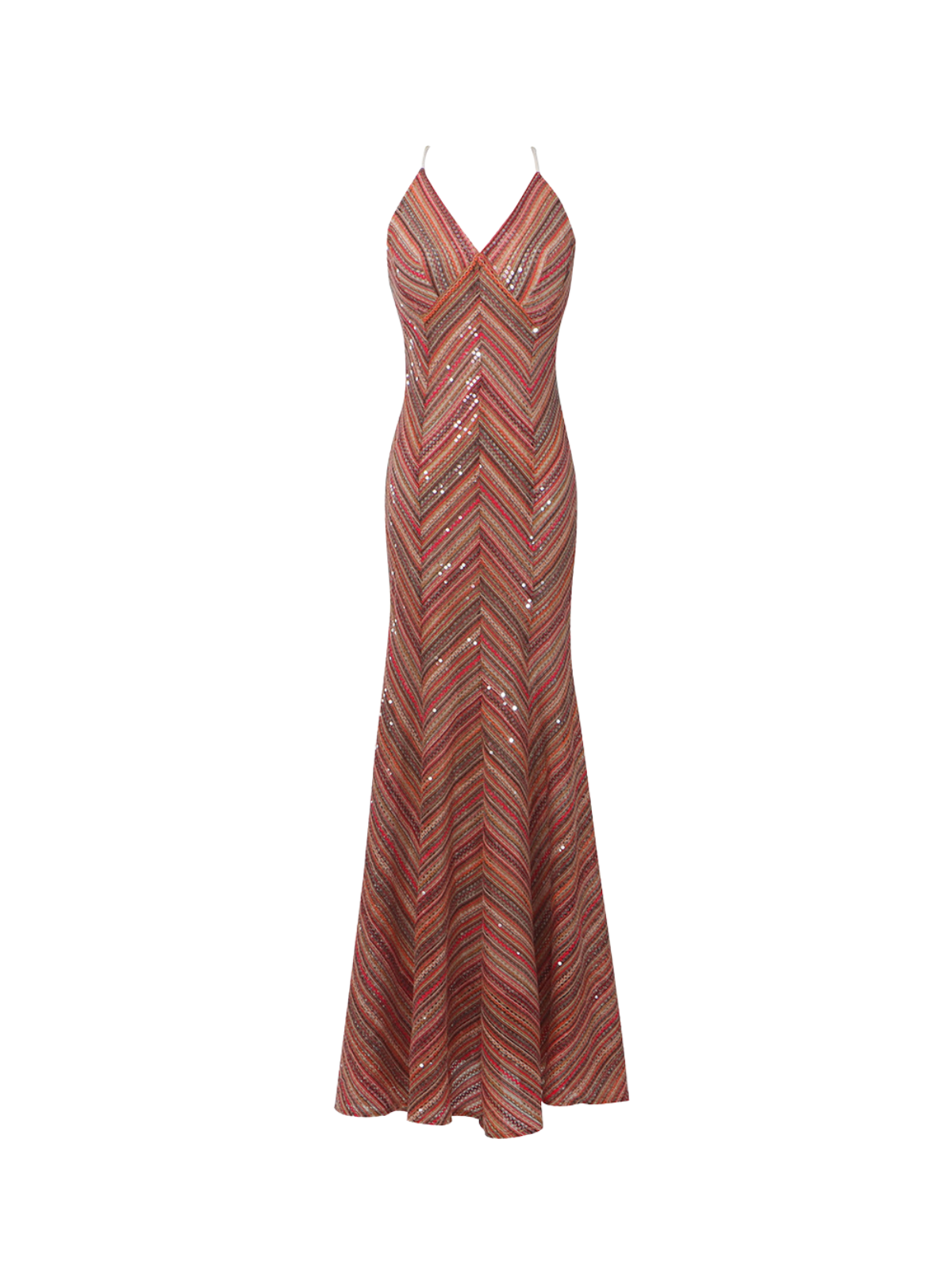 Quorel Spaghetti Stripe Sequin Maxi Dress