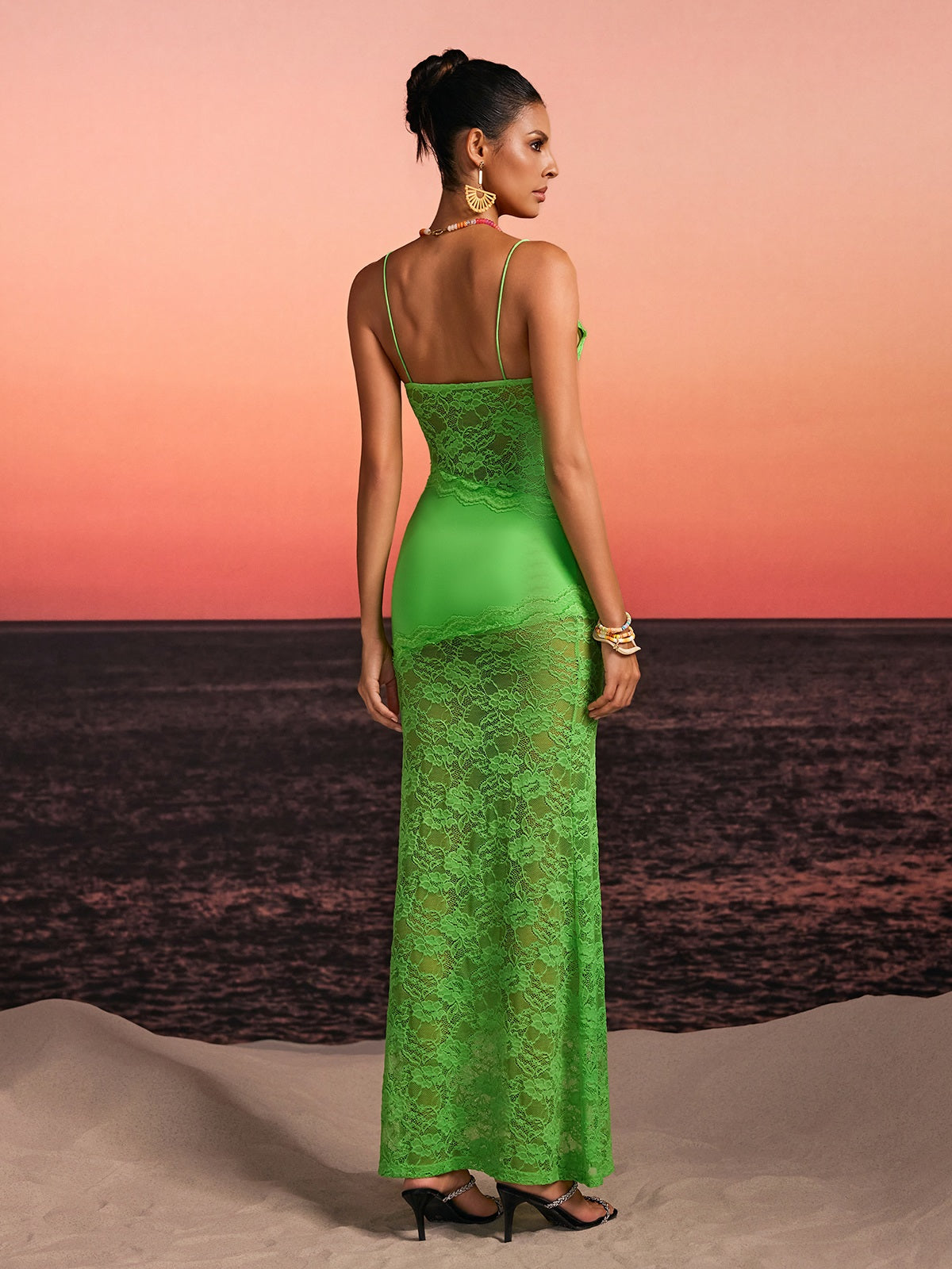 Ravynex Spaghetti Lace Maxi Dress