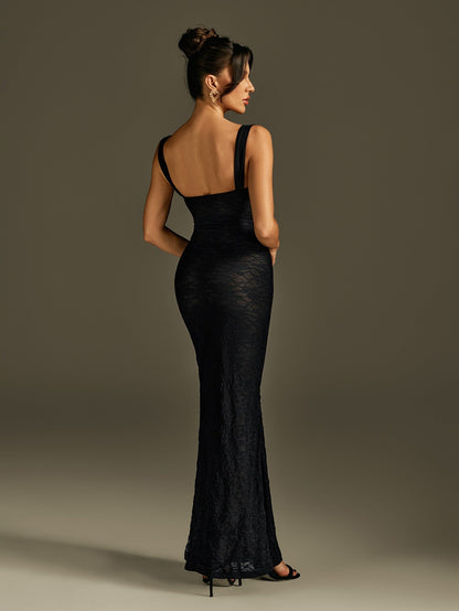 Rosstef Ronna Spaghetti Lace Maxi Dress