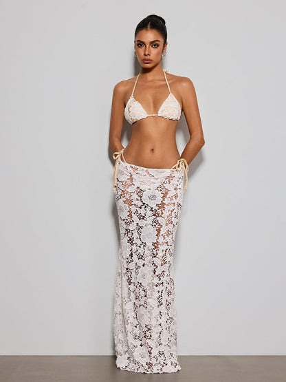 Rosales Lace Bikini Three Piece Set