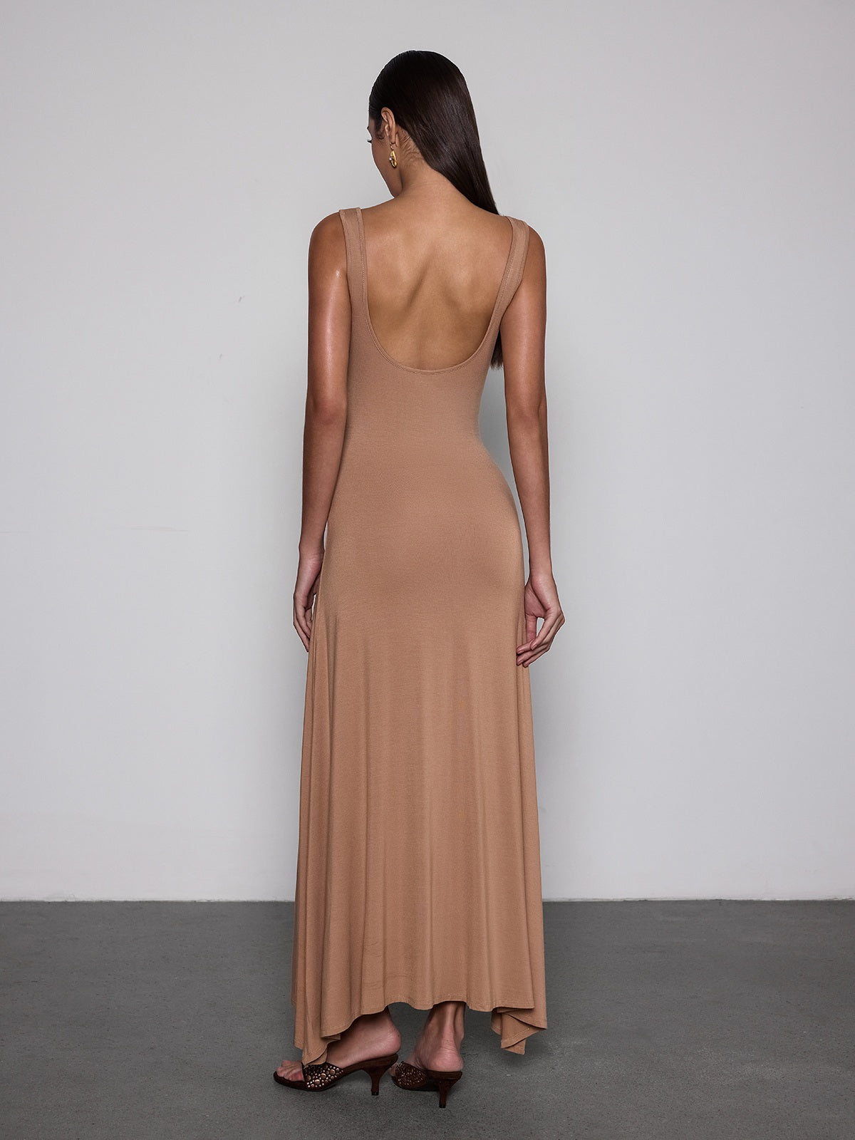 Saeldrin Spaghetti Draped Maxi Dress