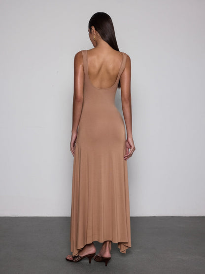 Saeldrin Spaghetti Draped Maxi Dress