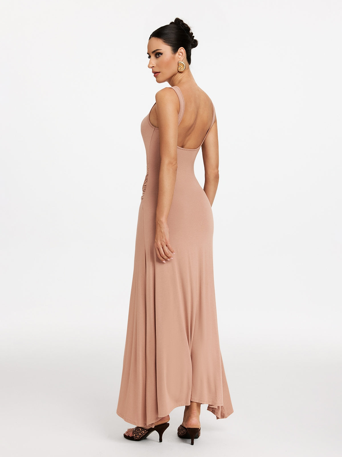 Saeldrin Spaghetti Draped Maxi Dress