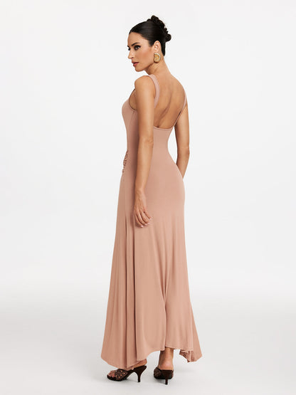 Saeldrin Spaghetti Draped Maxi Dress