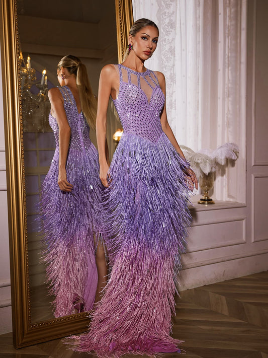 Rosstef Rhinestone Maxi Gown