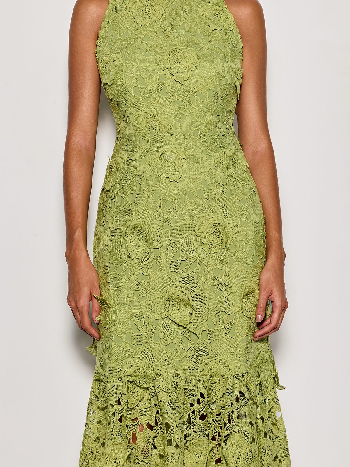 Savrel Sleeveless Cutout Flower Maxi Dress