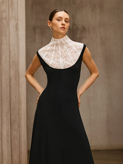 Sevionyx High Neck Lace Maxi Dress
