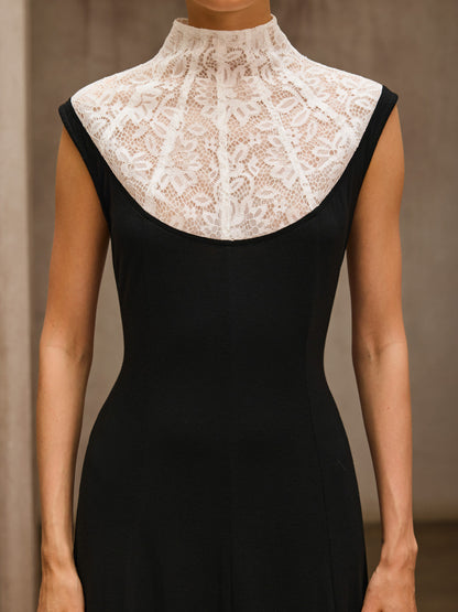 Sevionyx High Neck Lace Maxi Dress