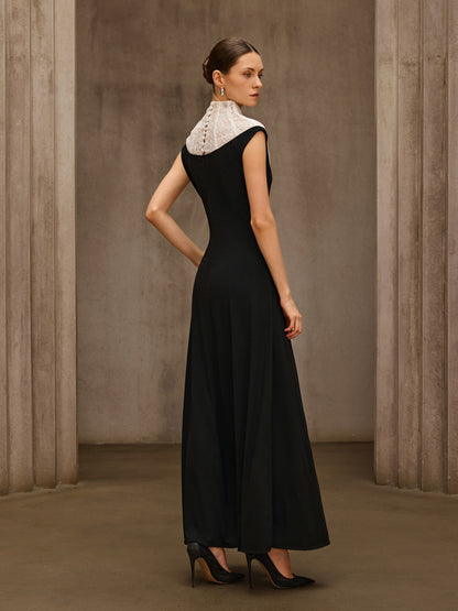 Sevionyx High Neck Lace Maxi Dress