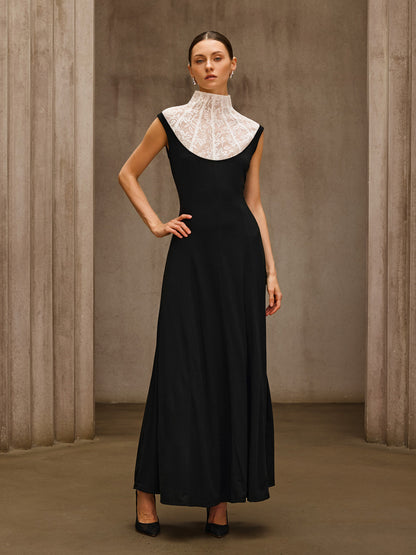 Sevionyx High Neck Lace Maxi Dress