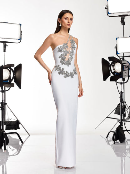 Sirel Diamond Flower Bandage Maxi Dress