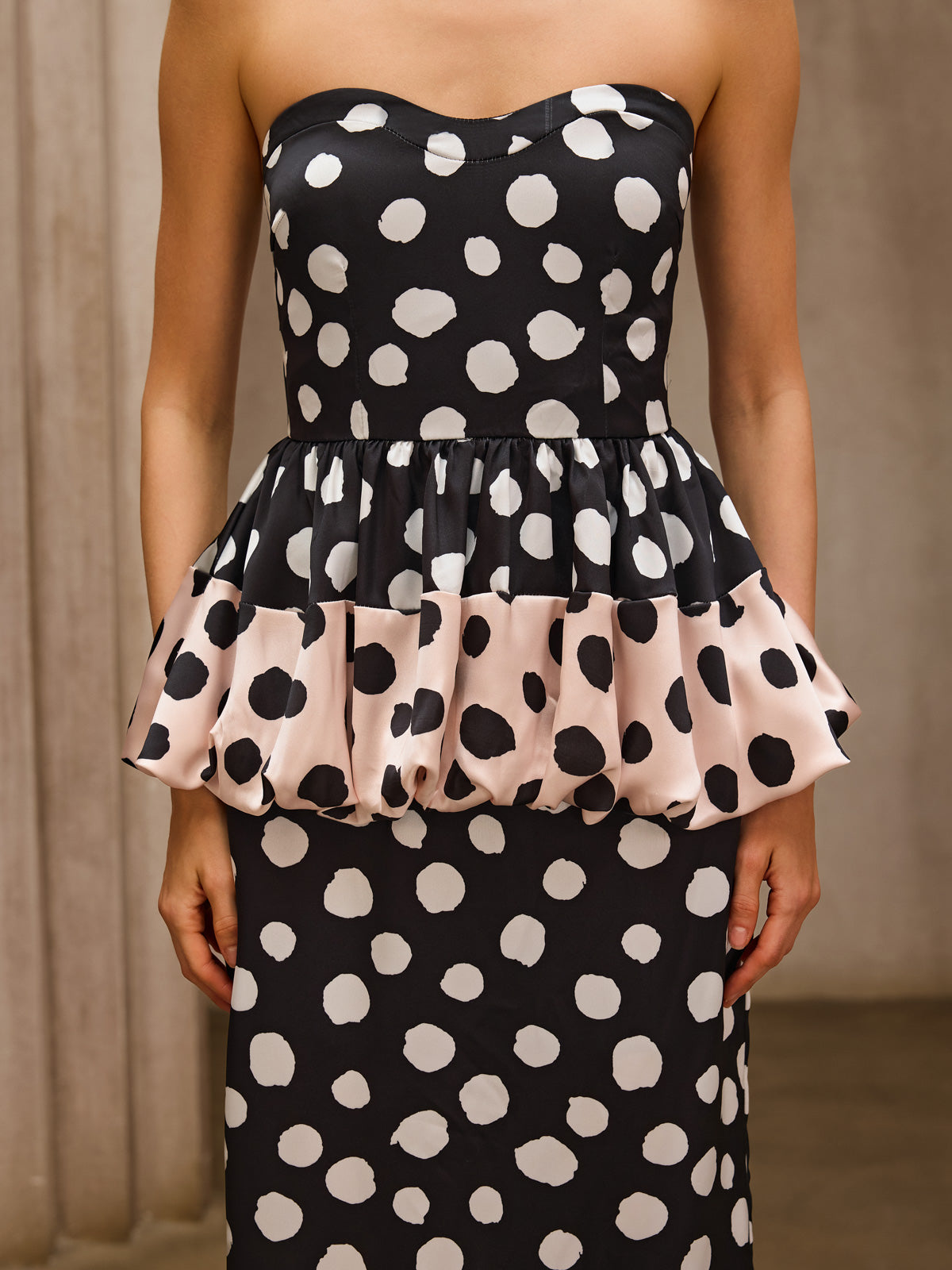 Rosstef Dot Split Midi Dress