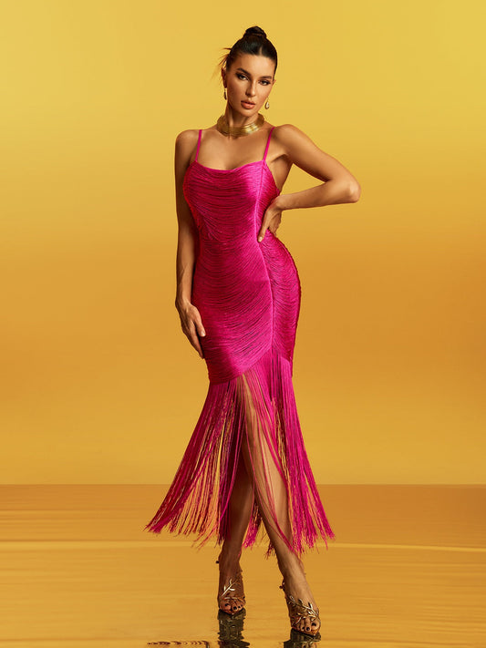 Rosstef Syriel Spaghetti Fringe Maxi Dress