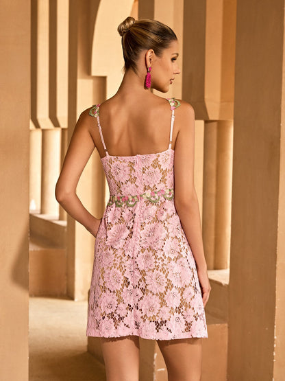 Rosstef Tavon Flower Embroidered Mini Pink GİYİM