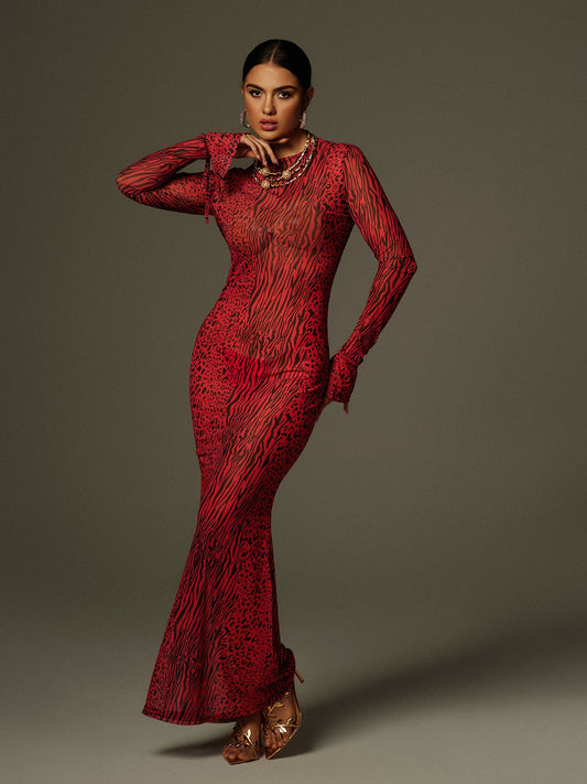 Rosstef Leopard Maxi Dress