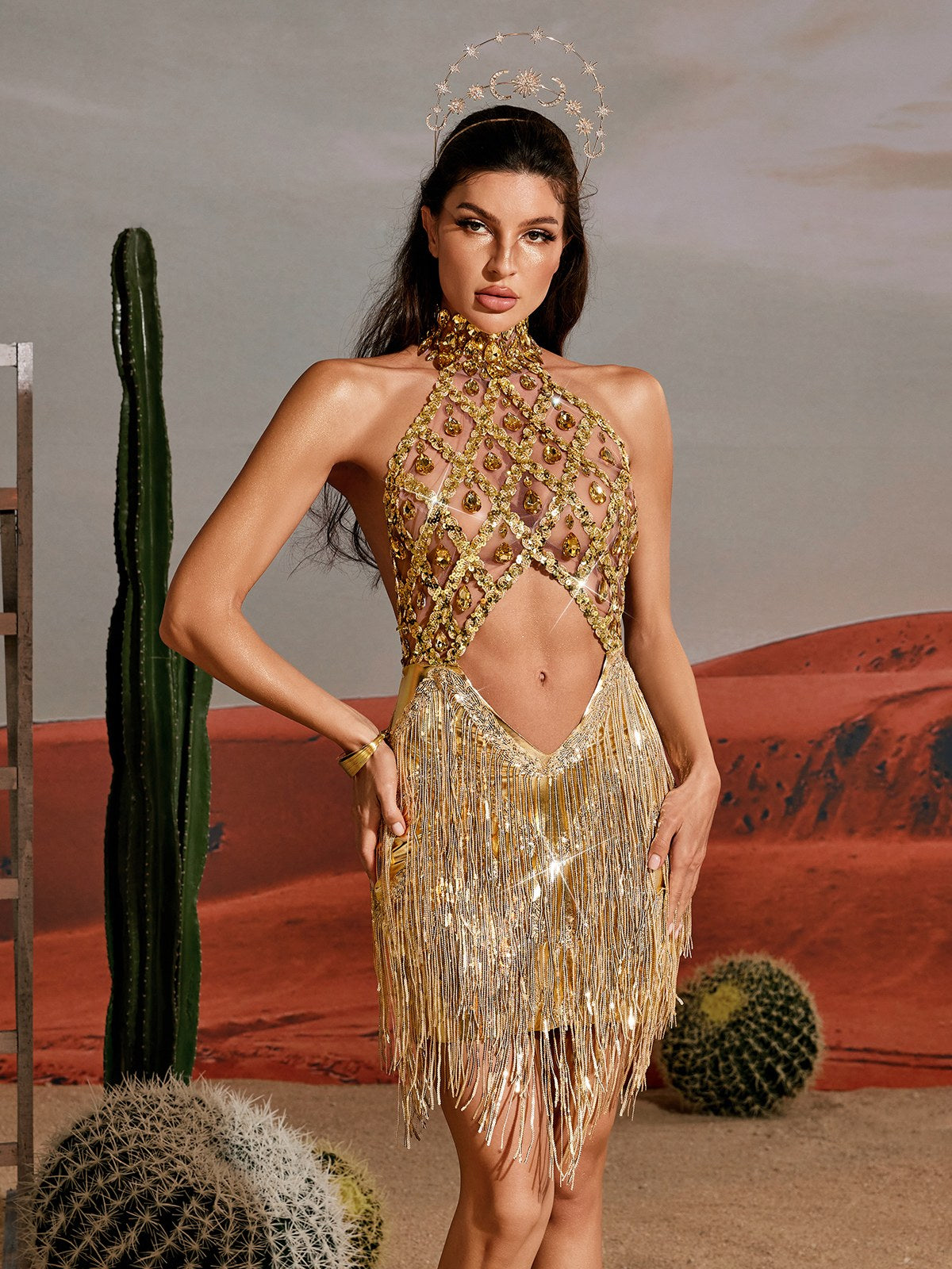 Rosstef Metallic Sequin Dress