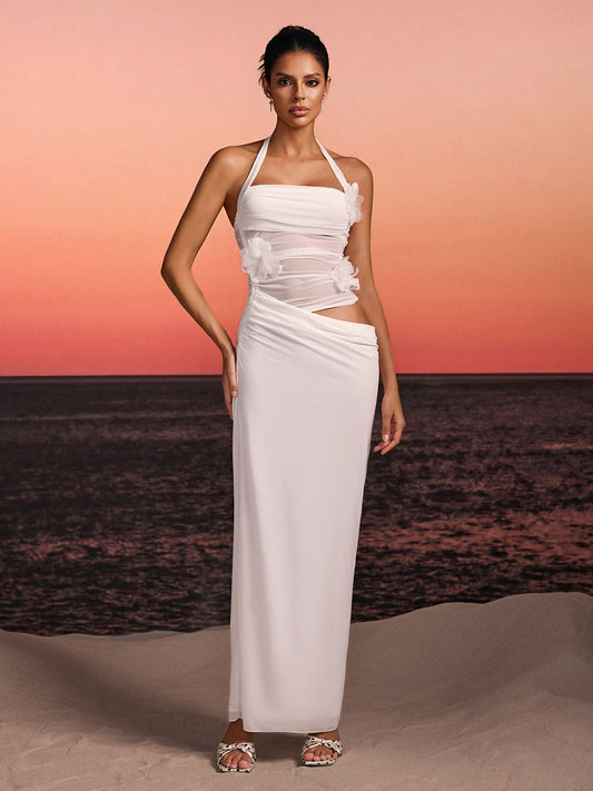 Rosstef Floral Halterneck Maxi Dress