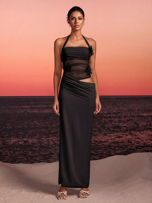 Rosstef Floral Halterneck Maxi Dress