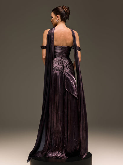 Torvayne Off Shoulder Rose Draped Dress