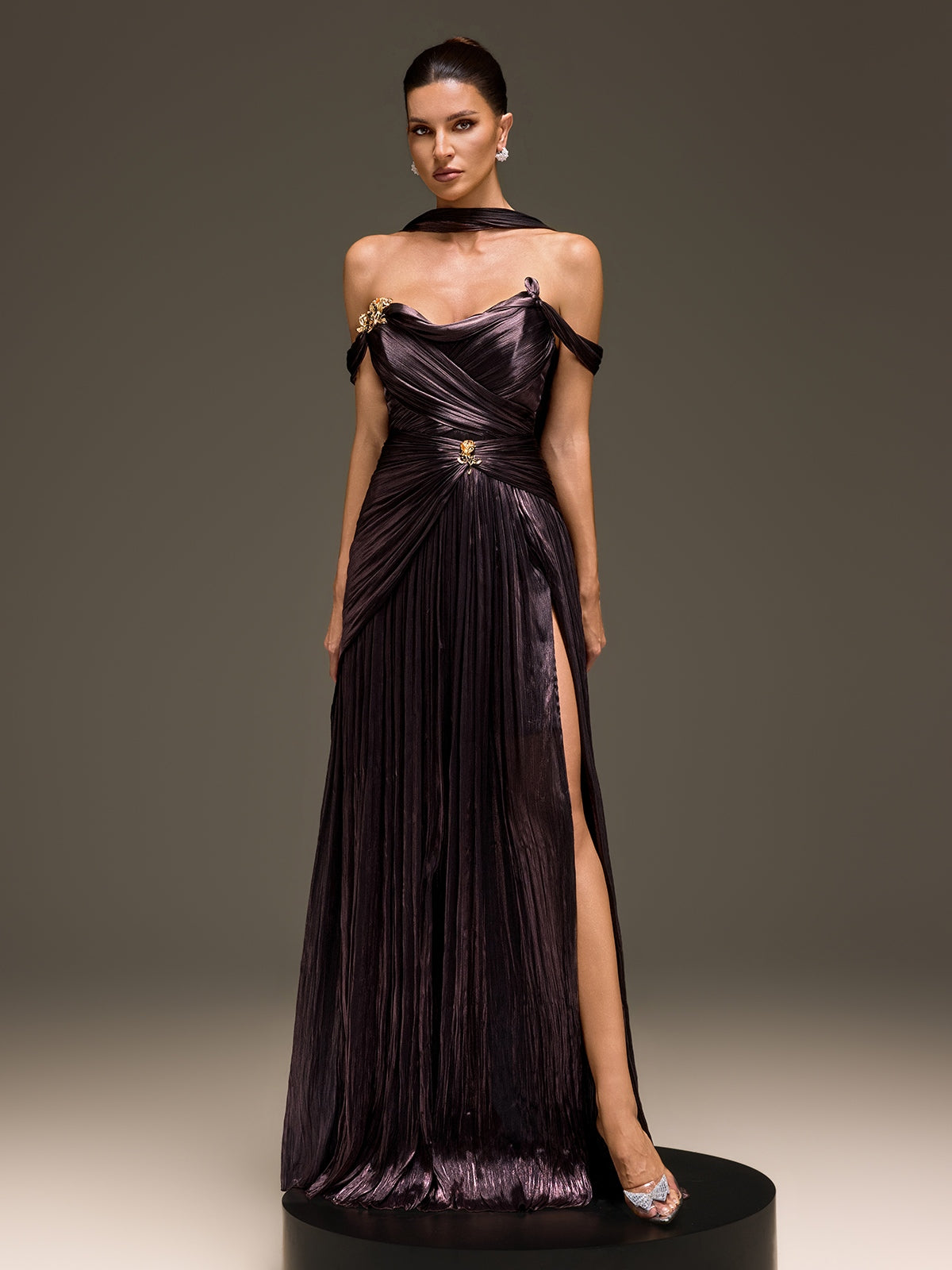 Torvayne Off Shoulder Rose Draped Dress