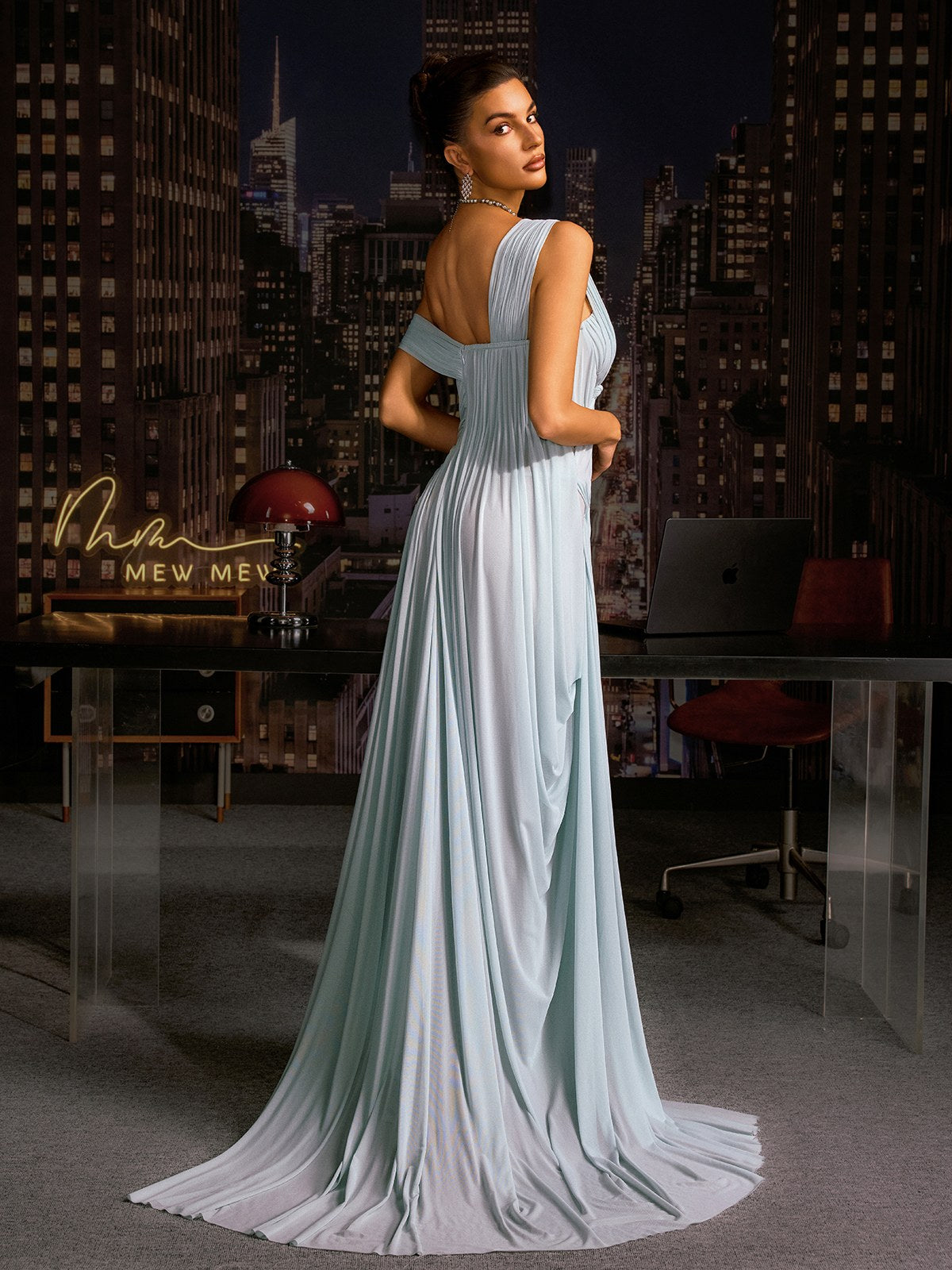 Tylorn One Shoulder Ruched Maxi Dress