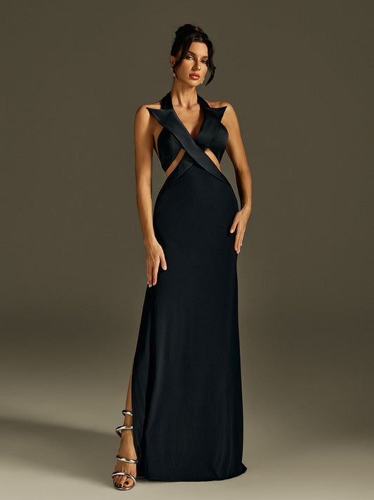 Rosstef Halterneck Cutout Maxi Dress