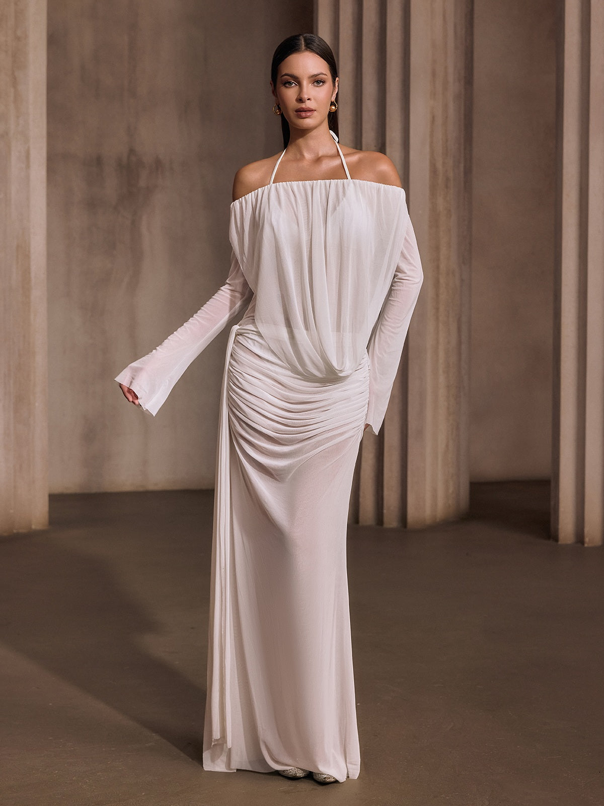 Uxoryx Off Shoulder Mesh Three Piece Set