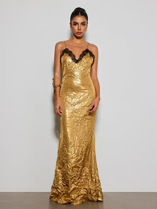 Vaelthorn Spaghetti Lace Maxi Dress