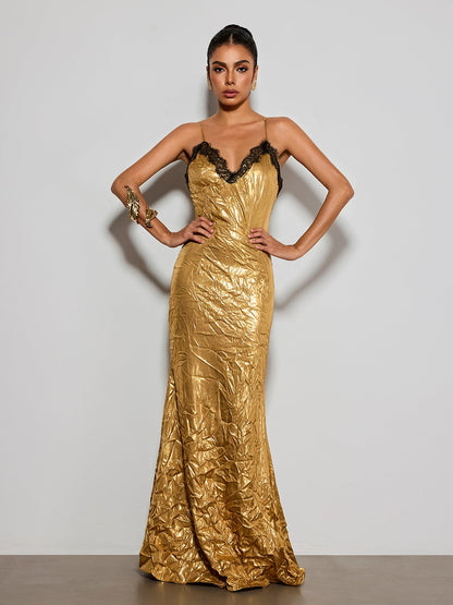 Vaelthorn Spaghetti Lace Maxi Dress