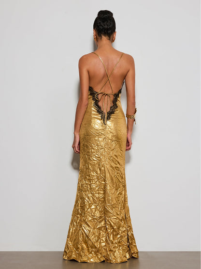 Vaelthorn Spaghetti Lace Maxi Dress