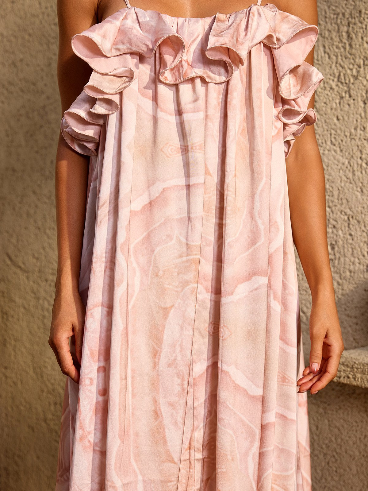 Veyloran Spaghetti Printed Maxi Dress