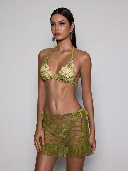 Voryxin Lace Ruffle Three Piece Set