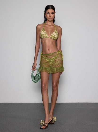 Voryxin Lace Ruffle Three Piece Set