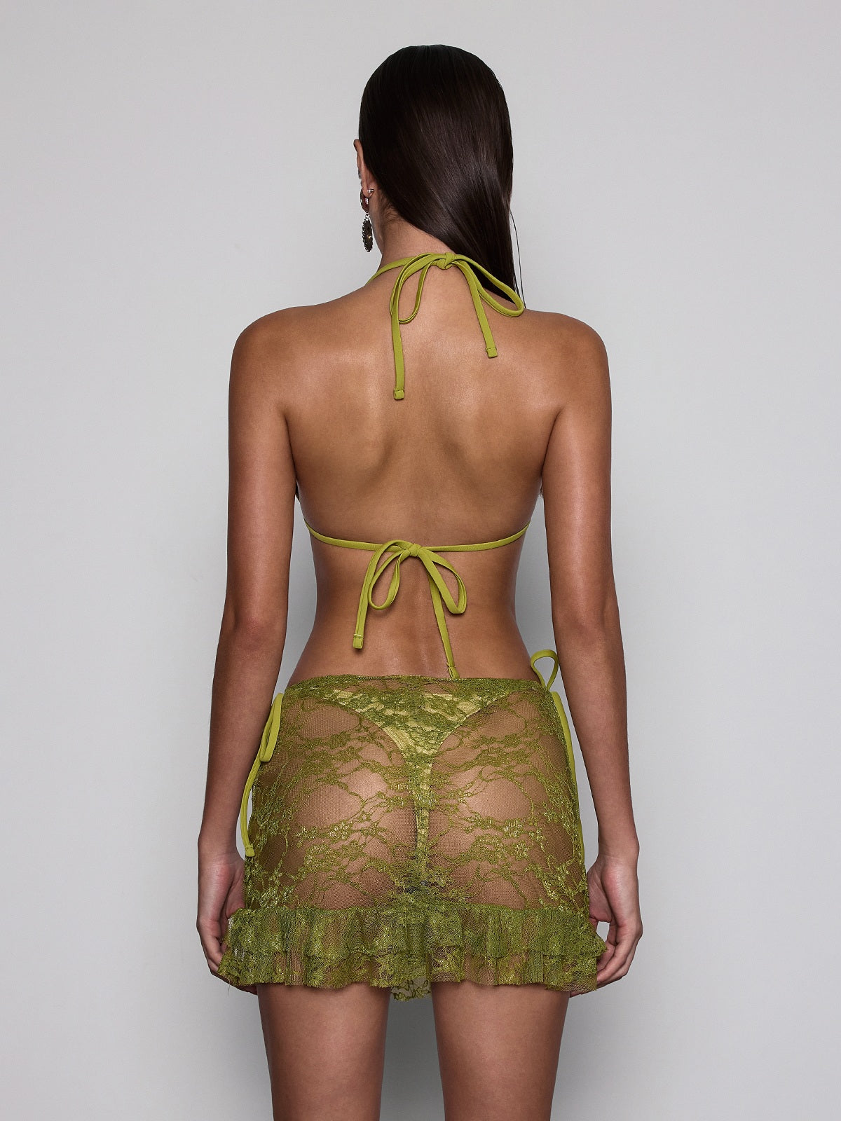 Voryxin Lace Ruffle Three Piece Set