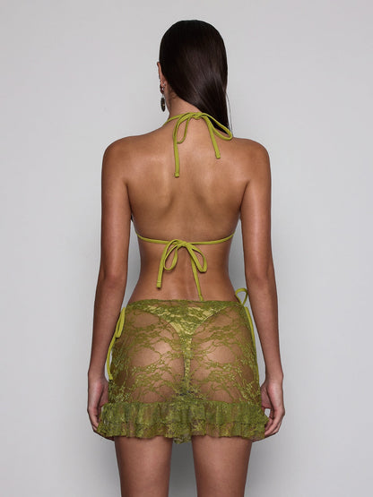 Voryxin Lace Ruffle Three Piece Set