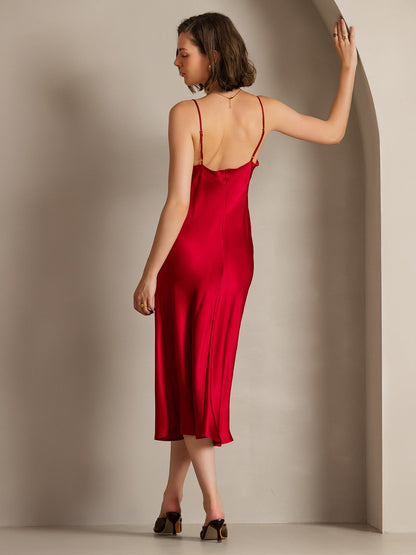 Rosstef Pure Silk Cowl Neck Midi Dress