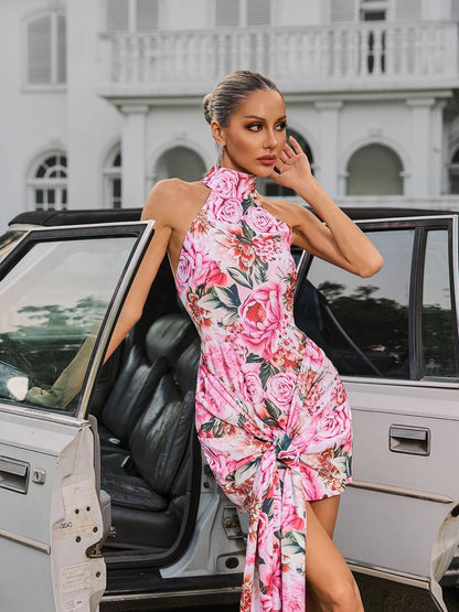 Rosstef Mini Floral Twisted Elbise