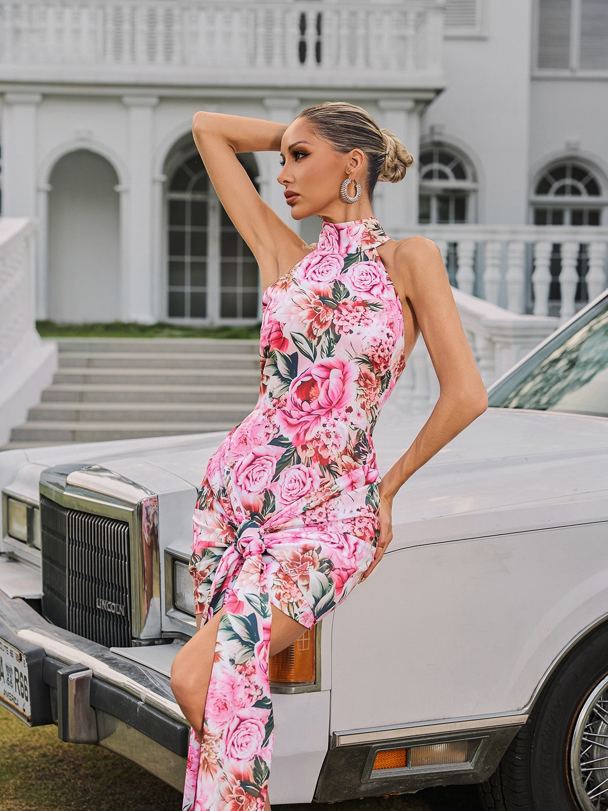 Rosstef Mini Floral Twisted Elbise