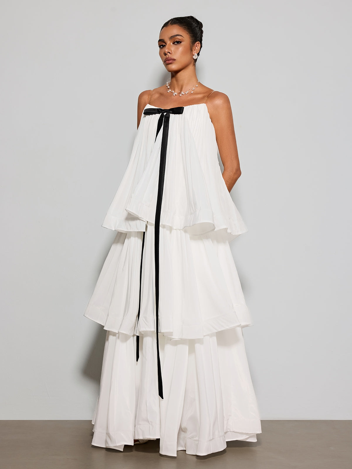 Ylvarion Strapless Tiered Maxi Dress