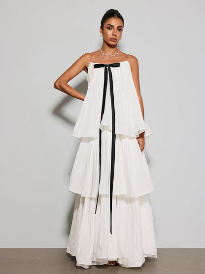 Ylvarion Strapless Tiered Maxi Dress
